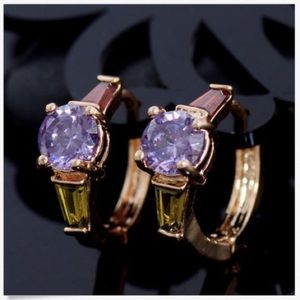 Earrings Hoop Crystal 925 silver filled ear stud